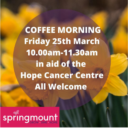 springmount garden centre coffee morning march 25th